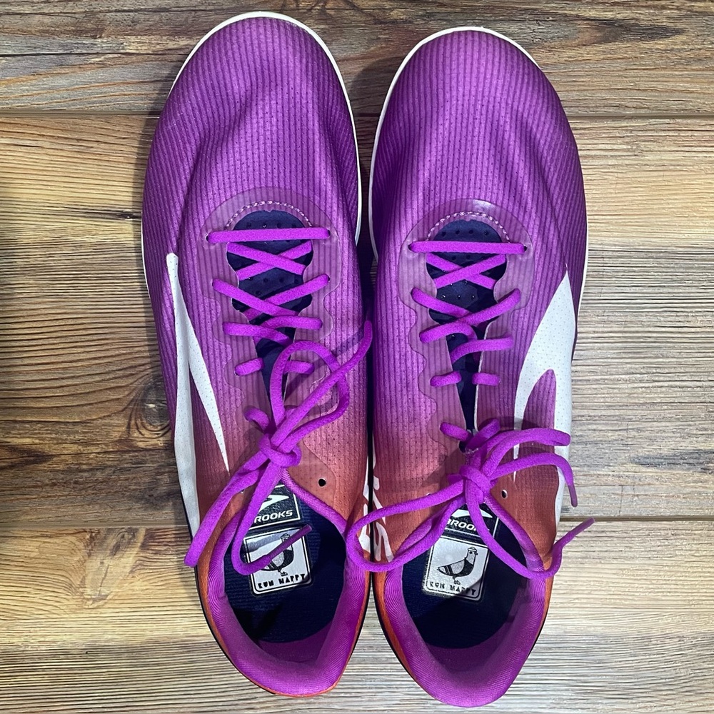 Brooks Mack 17 Track & Field Purple Size 9.5 Lightweight Spikes Performance New - Picture 5 of 12